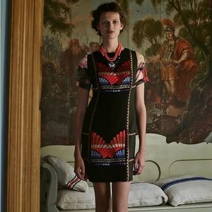 Anthropologie Fanned Vignette Shift Dress